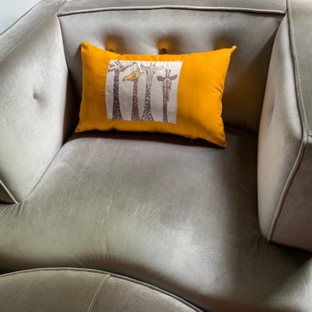 Custom Made - Blended Giraffe Family Accent Pillow